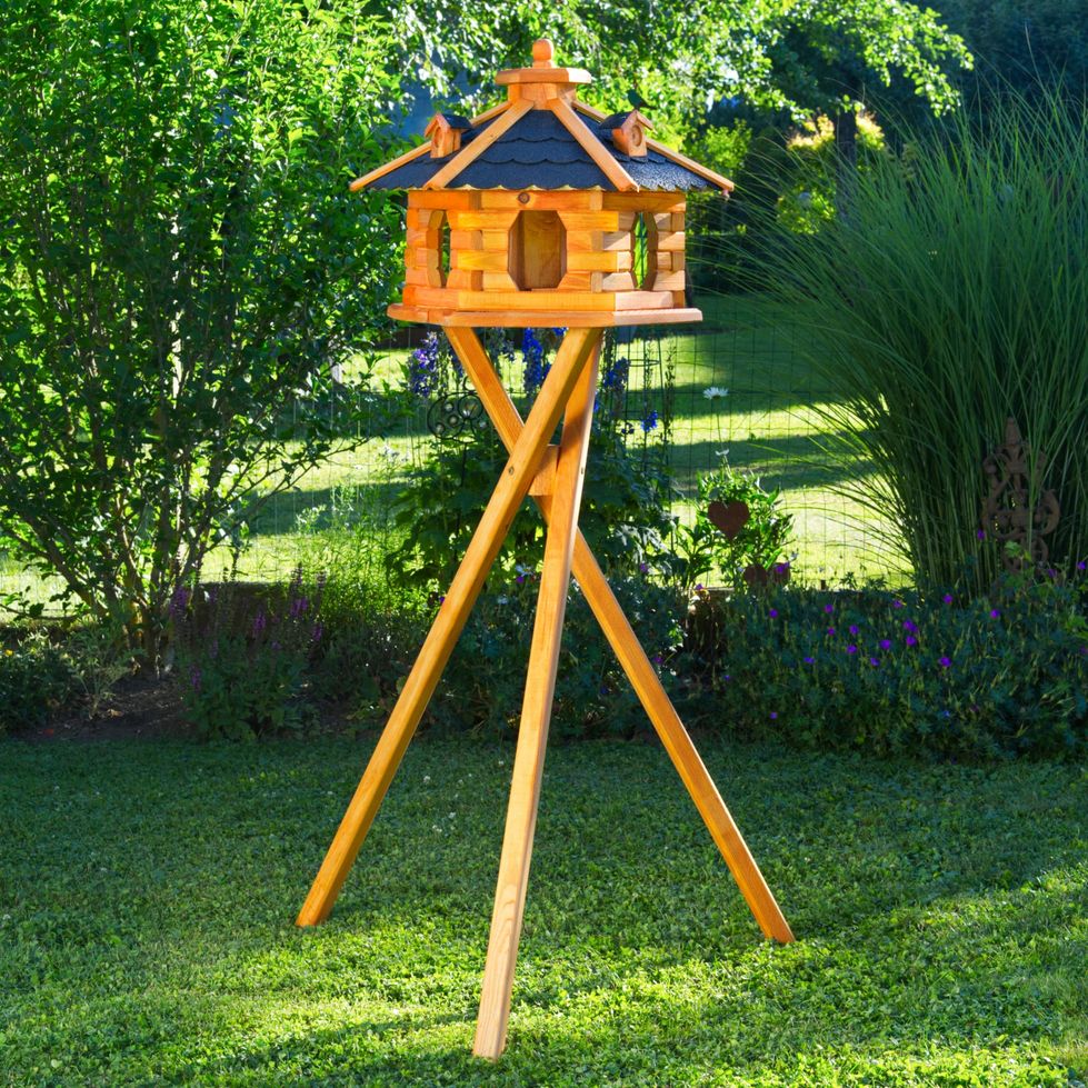 Vogelhaus V16 Variante in verschiedenen Größen und Farben mit oder ohne Ständer oder Solar - Ansicht 2