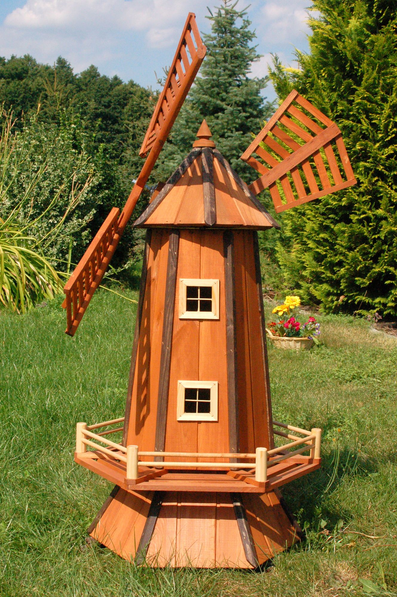 Holländische Holzwindmühle – Höhe 130 cm