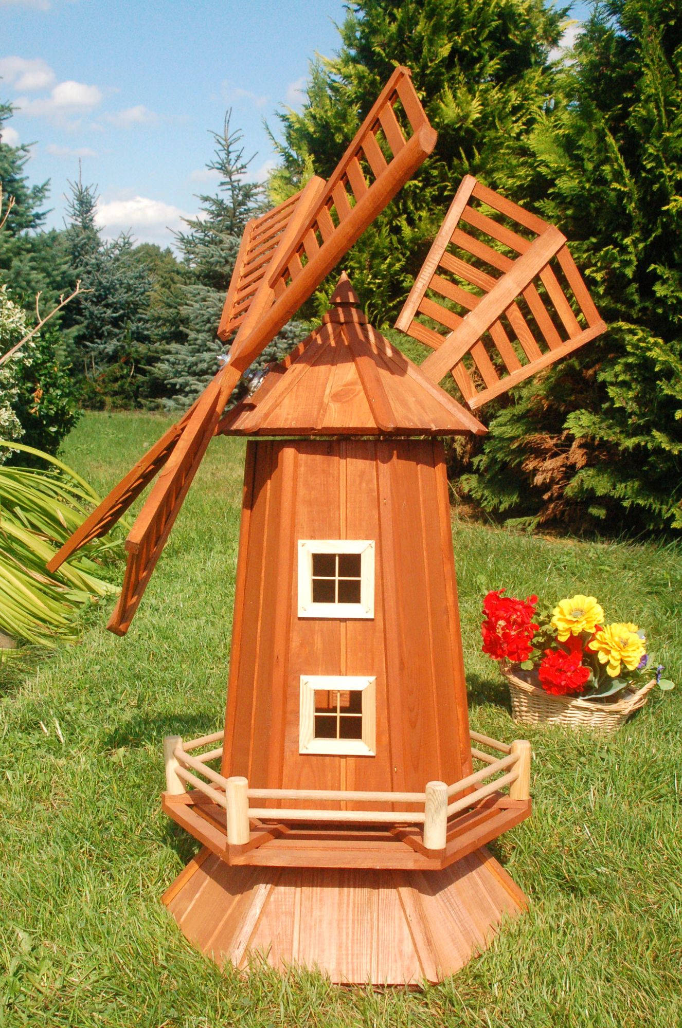 Garten-Windmühle aus Holz - WM 100 – Höhe 1,15 Meter