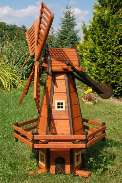 Garten-Windmühle aus Holz – Höhe 1,20 Meter