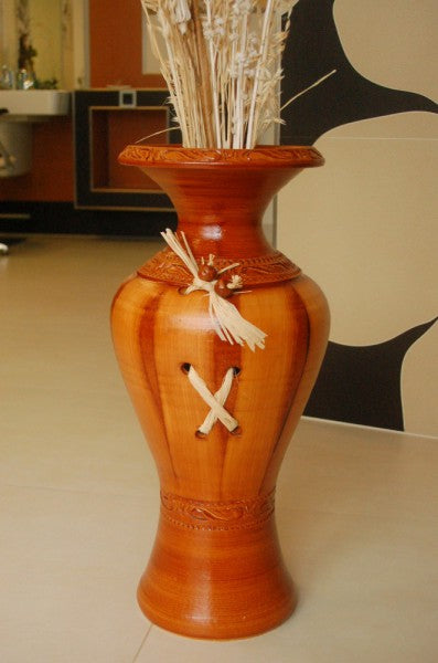 Edle 60 cm Bodenvase braun