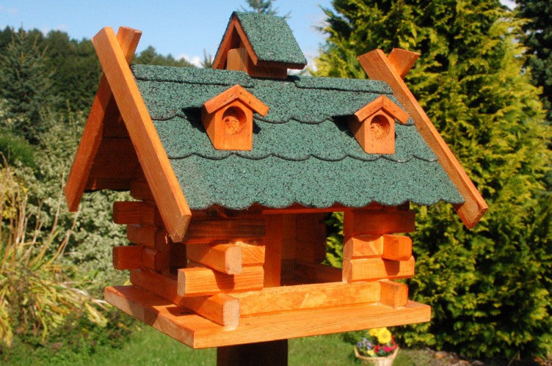 Vogelhaus viereckig mit Bitumenschindeln Nr.2 grün