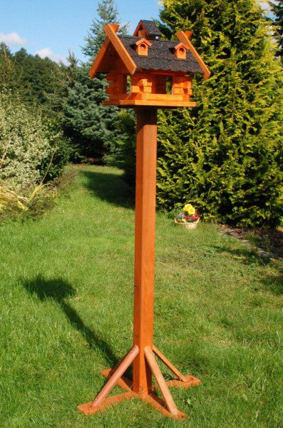 Vogelfutterhaus - Holz + buntes Dach - Größe 36 x 34cm - Ansicht 6
