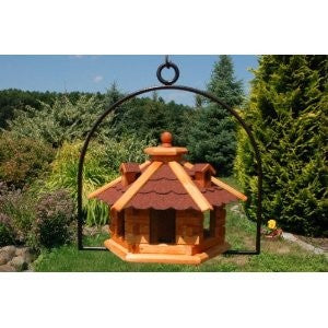 Vogelhäuschen, Vogelhaus mit Bitumschindeln, behandelt inkl. Bügel zum aufhängen