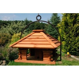 XXL Vogelhaus Nr20 Dach mit Holzlamellen und Bügel zum aufhängen