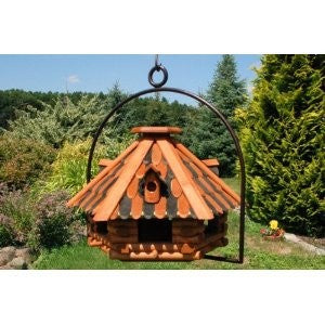Vogelhaus Nr13 Dach mit Holzschindeln und Bügel zum aufhängen