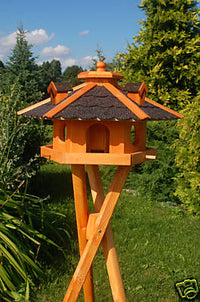 Vogelfutterhäuschen - Holz + farbiges Dach - 48 x 27cm - Ansicht 5