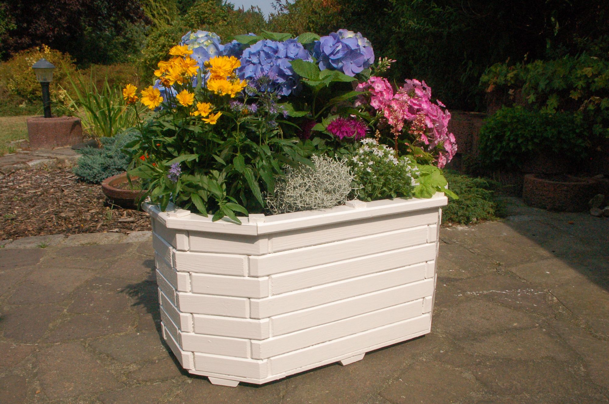 Pflanzkasten, Blumenkasten, Blumenkübel aus massivem Holz, für den Garten, (ohne Blumen) - Ansicht 2