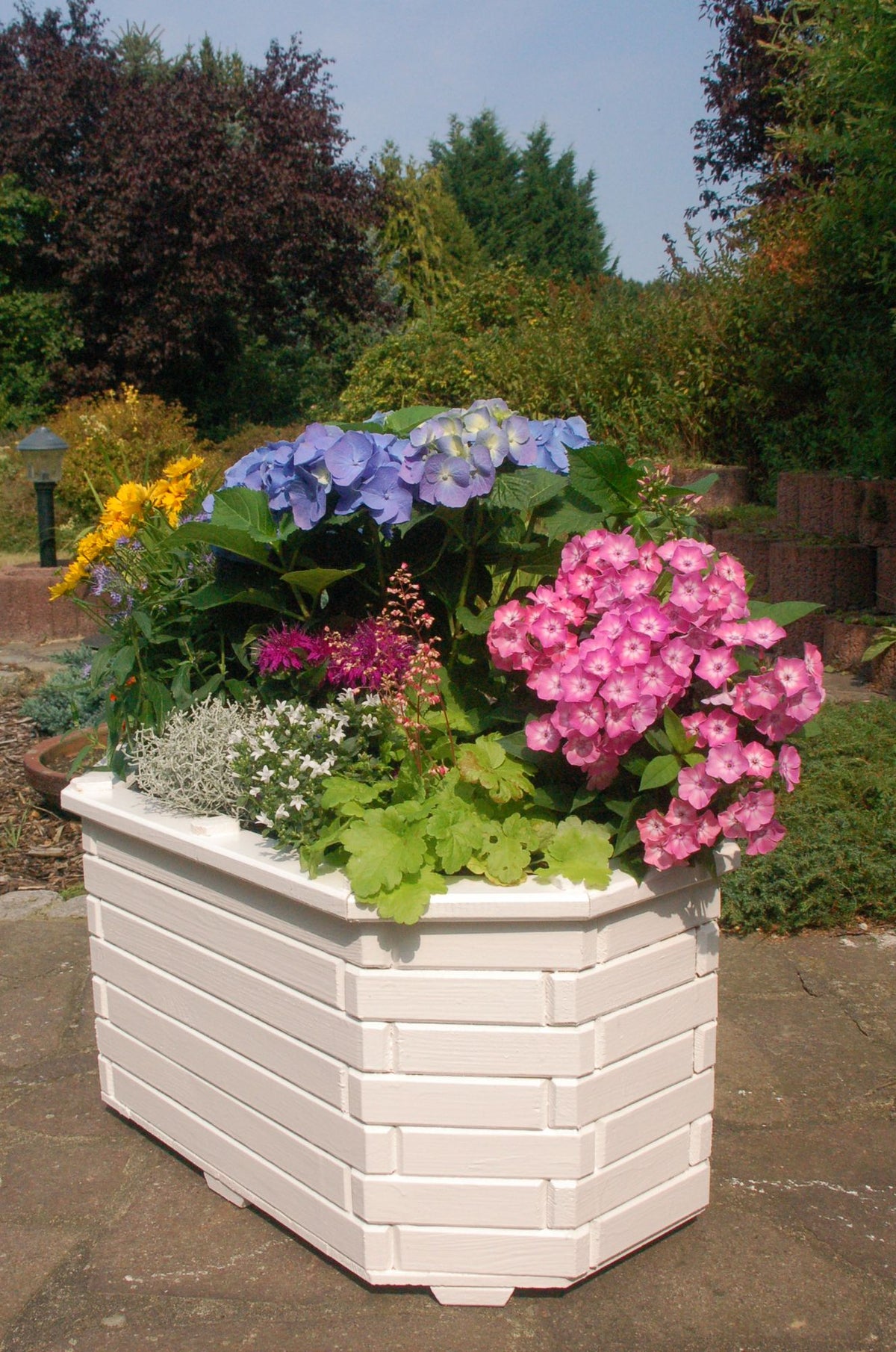 Pflanzkasten, Blumenkasten, Blumenkübel aus massivem Holz, für den Garten, (ohne Blumen)