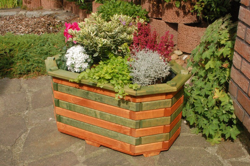 Pflanzkasten, Blumenkasten, Blumenkübel aus massivem Holz, für den Garten (ohne Blumen) - Ansicht 2