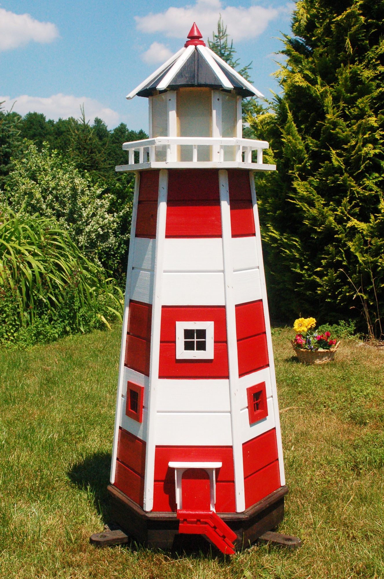 Garten-Leuchtturm XXL - Holz & Solar-Beleuchtung - Höhe 1,10m oder 1,40m - Ansicht 2