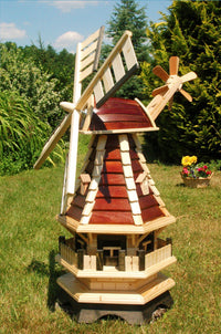 Norddeutsche Holzwindmühle – mit rotem Anstrich und Solar - Ansicht 2