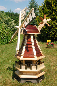Kleine Windmühle verschiedene Hölzer – Höhe 1 Meter