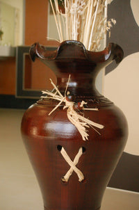 Edle Bodenvase, Amphore, Vase, bordeaux, 60 cm, Tonkeramik, aus Portugal