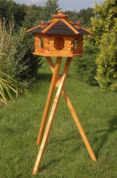 F Großes Vogelfutterhaus - Holz & Dach mit Bitumenschindeln gedeckt - 58 x 35 cm - Ansicht 5