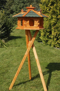 F Großes Vogelfutterhaus - Holz & Dach mit Bitumenschindeln gedeckt - 58 x 35 cm - Ansicht 3