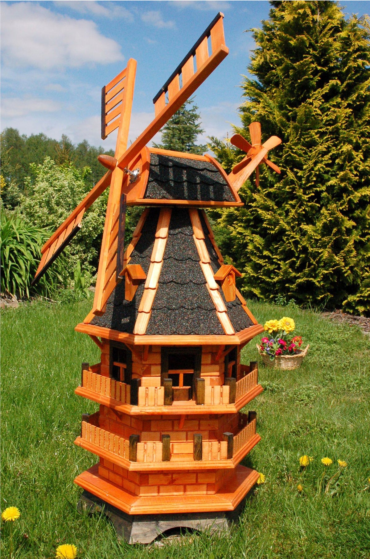 Windmühle norddeutscher Art mit Balkonen – Höhe 1,40 Meter