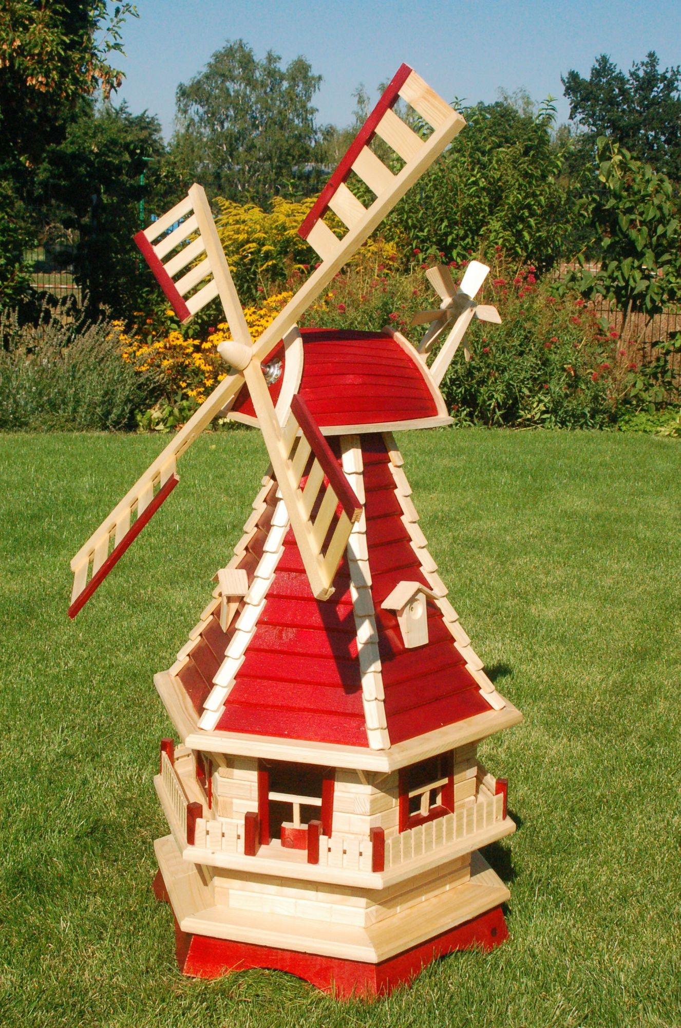 Windmühlen mit Lamellendach und Solar – Höhe 1,3 m - Ansicht 2