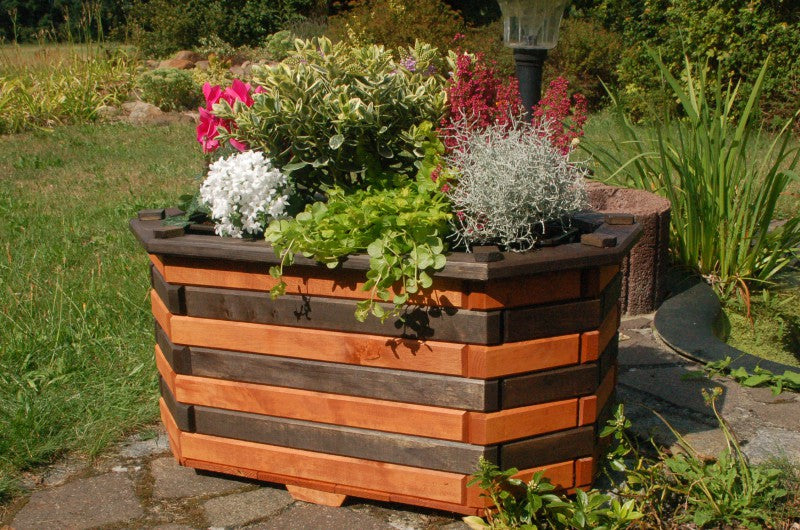 Pflanzkasten, Blumenkasten, Blumenkübel aus massivem Holz , für den Garten, (ohne Blumen) - Ansicht 2
