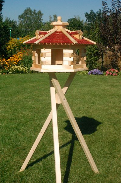 G Vogelfutterhaus XXL - Naturholz & Schindeldach - 58 x 35 cm - Ansicht 4