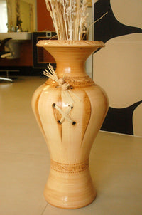 Edle Bodenvase, Amphore, Vase, beige, 60 cm, Tonkeramik, aus Portugal
