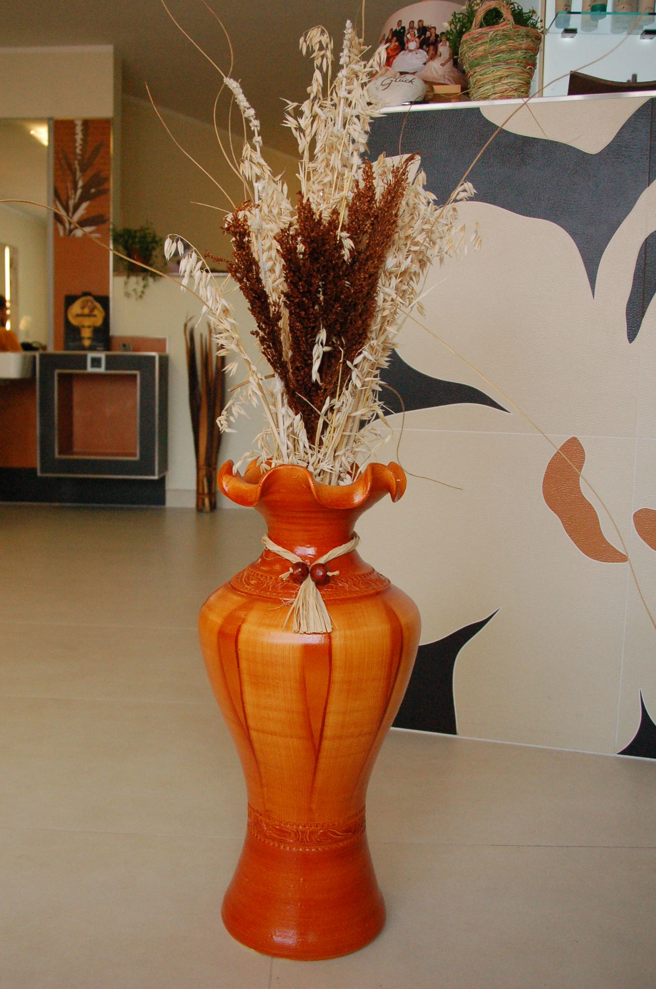 Edle 60 cm Bodenvase braun - Ansicht 2