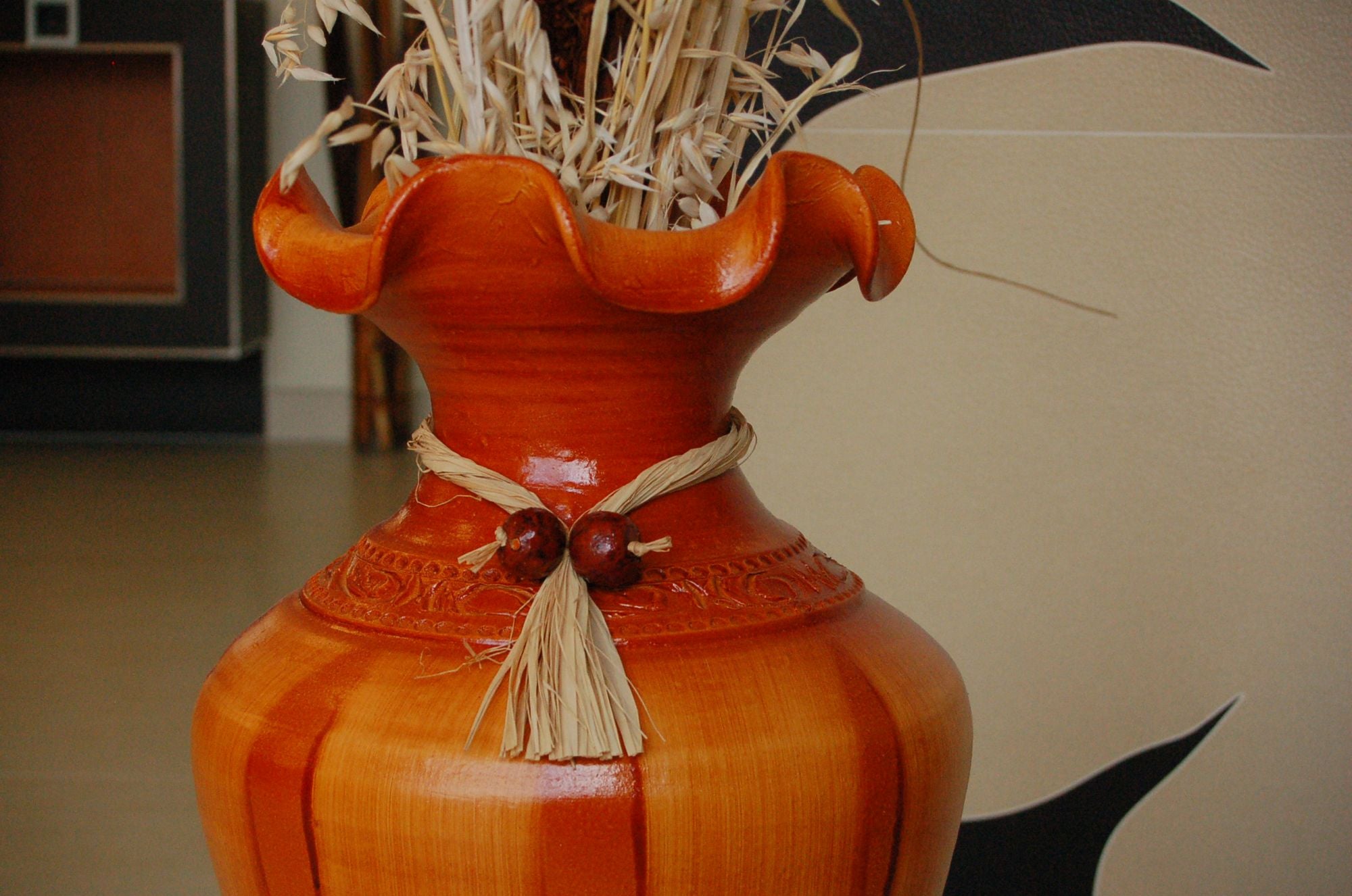Edle 60 cm Bodenvase braun - Ansicht 3