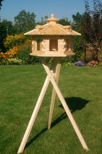 XXL Vogelhaus Vogelhäusschen Futterhaus, verschiedene Farben, Holzschindeldach natur V16 - Ansicht 3