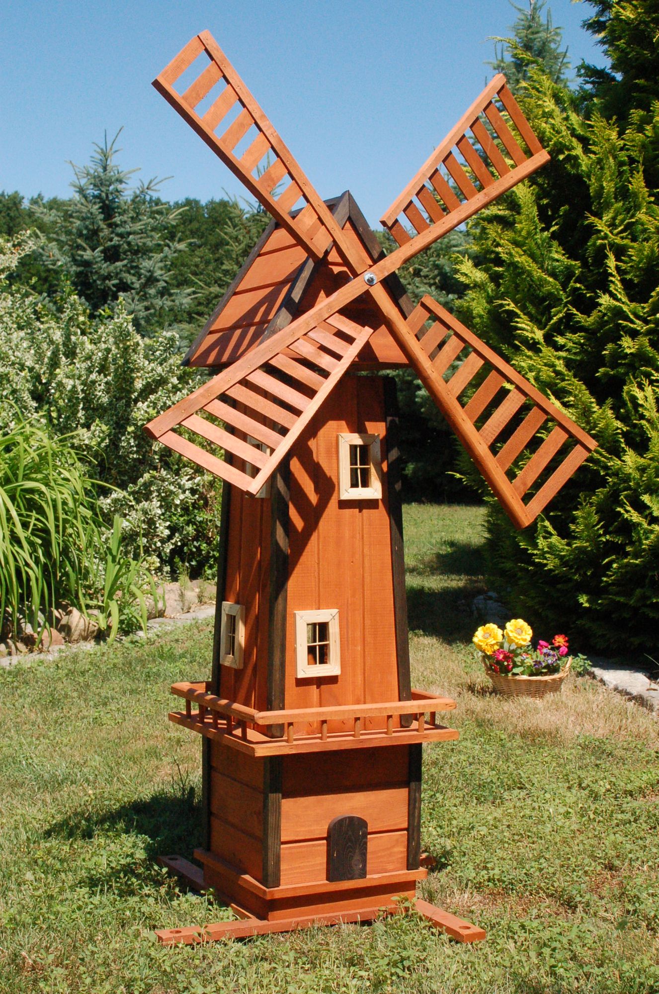 XL Windmühle auf Wunsch mit Solarbeleuchtung – Höhe 1,55 m - Ansicht 2
