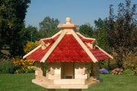Vogelhaus Vogelhäusschen Futterhaus, verschiedene Farben, Holzschindeldach natur V18 - Ansicht 2