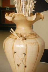 Edle Bodenvase, Amphore, Vase, beige, 60 cm, Tonkeramik - Ansicht 2