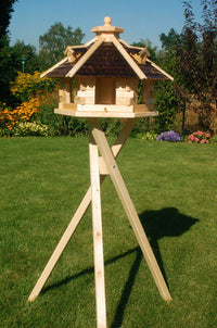 Vogelhaus Vogelhäusschen Futterhaus, verschiedene Farben, Holzschindeldach natur V18 - Ansicht 6