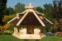 XXL Vogelhaus Vogelhäusschen Futterhaus, verschiedene Farben, Holzschindeldach natur V18 - Ansicht 3