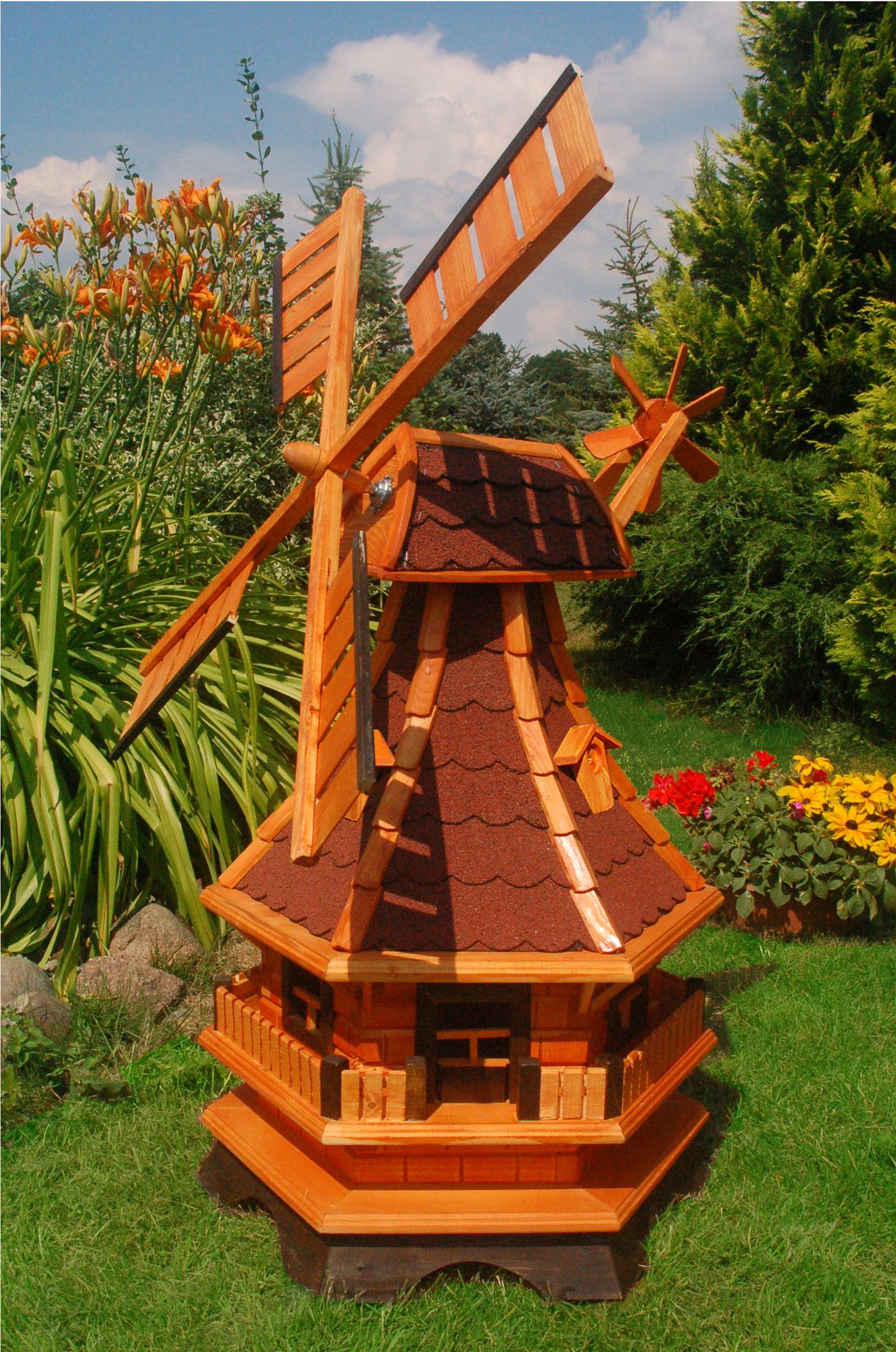 Solar-Windmühle rot – Höhe 1,3 Meter
