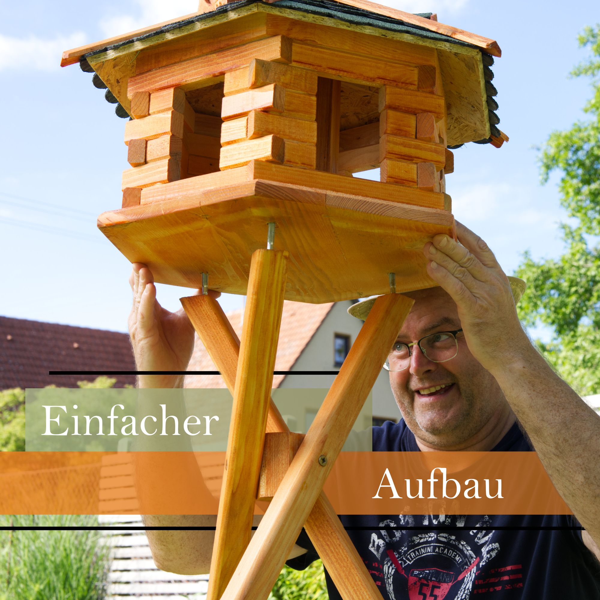 Vogelhaus V16 Variante in verschiedenen Größen und Farben mit oder ohne Ständer oder Solar - Ansicht 8