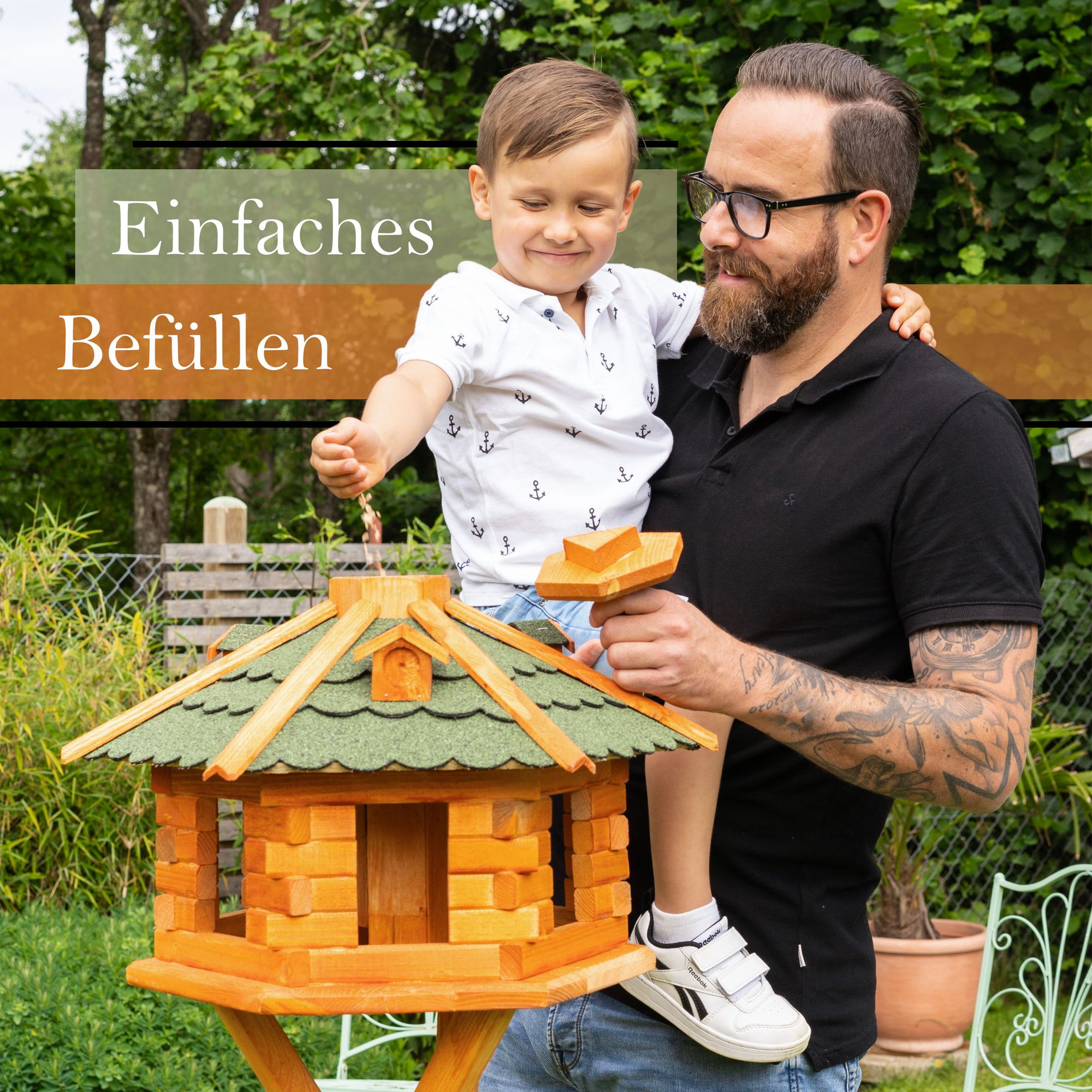 Vogelhaus V16 Variante in verschiedenen Größen und Farben mit oder ohne Ständer oder Solar - Ansicht 10