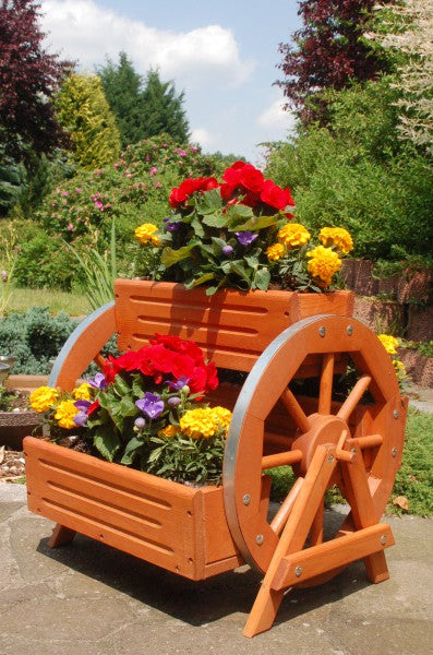 Blumentreppe, Blumenbank, Pflanztreppe 60cm Breite aus Holz, vollständig behandelt in braun