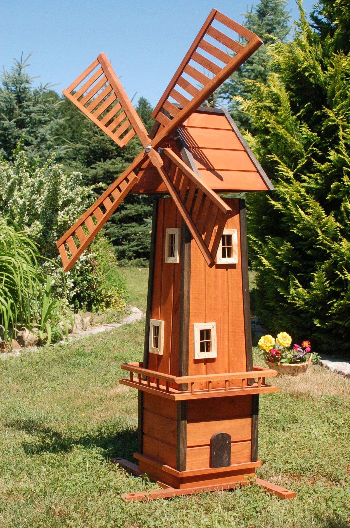 XL Windmühle auf Wunsch mit Solarbeleuchtung – Höhe 1,55 m
