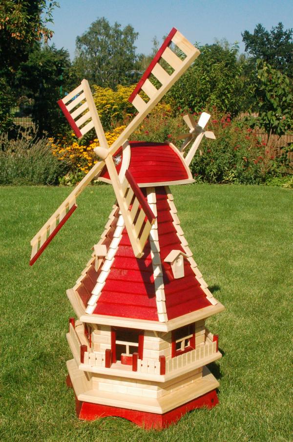 Windmühle mit rotem Lamellendach – Höhe 1,3 m