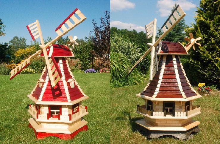 Windmühlen mit Lamellendach und Solar – Höhe 1,3 m - Ansicht 3