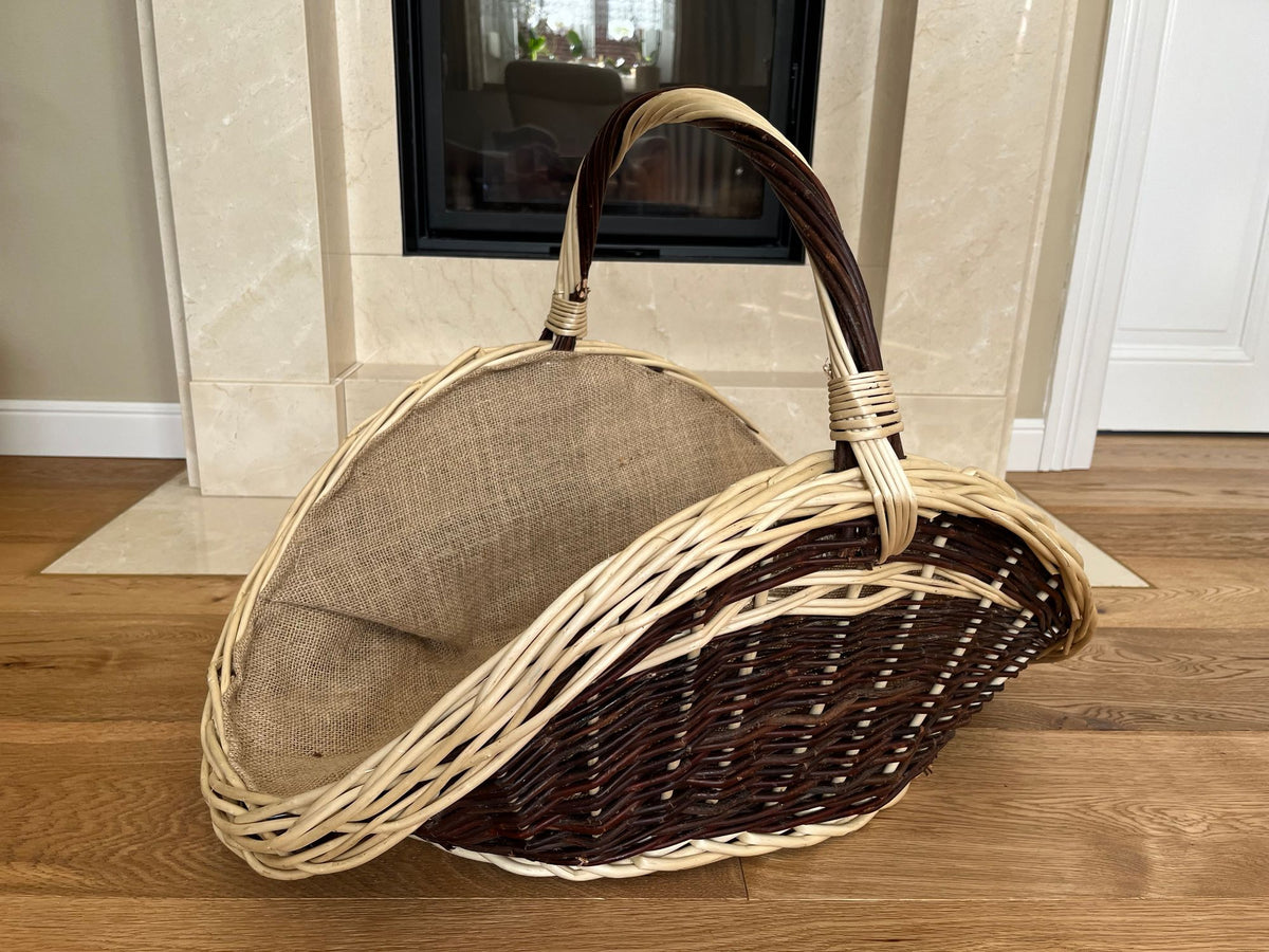 Kaminkorb, Kaminholzkorb Nr.1 mit Jute