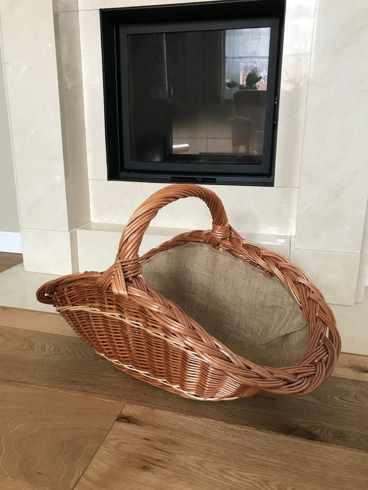 Kaminkorb, Kaminholzkorb Nr.4 60cm mit Jute