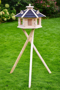 Vogelpavillon Naturholz mit farbiges Bitumdach