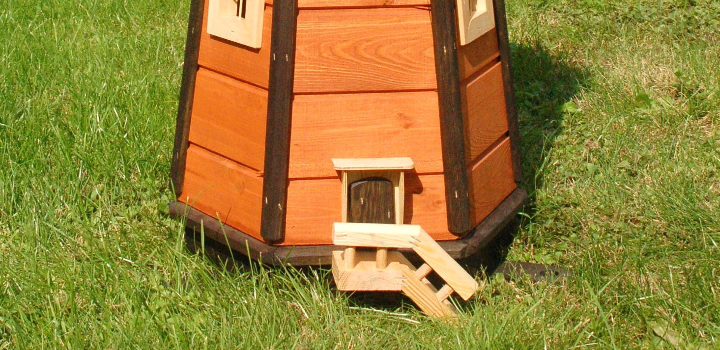 Garten-Leuchtturm - Höhe 1,10 m - braun - Solarbeleuchtung - Ansicht 3