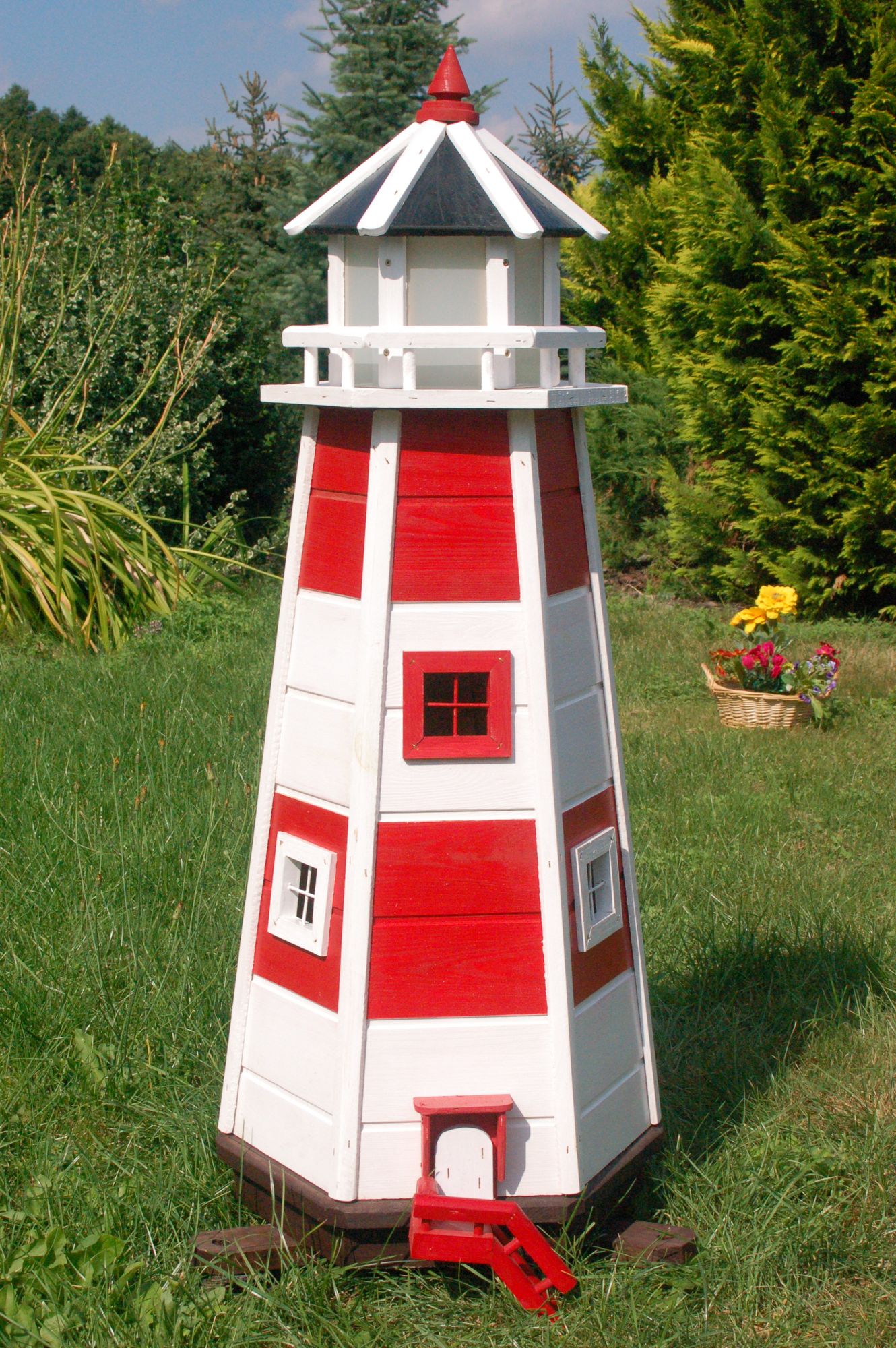 Garten-Leuchtturm - verschiedene Beleuchtung und Farben - Höhe 1,1m - Ansicht 2