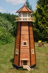 Garten-Leuchtturm aus Holz - Solar-Beleuchtung - Höhe 1,4m