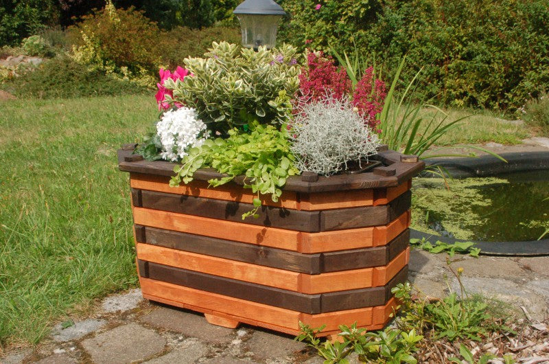 Pflanzkasten, Blumenkasten, Blumenkübel aus massivem Holz, für den Garten (ohne Blumen) - Ansicht 4