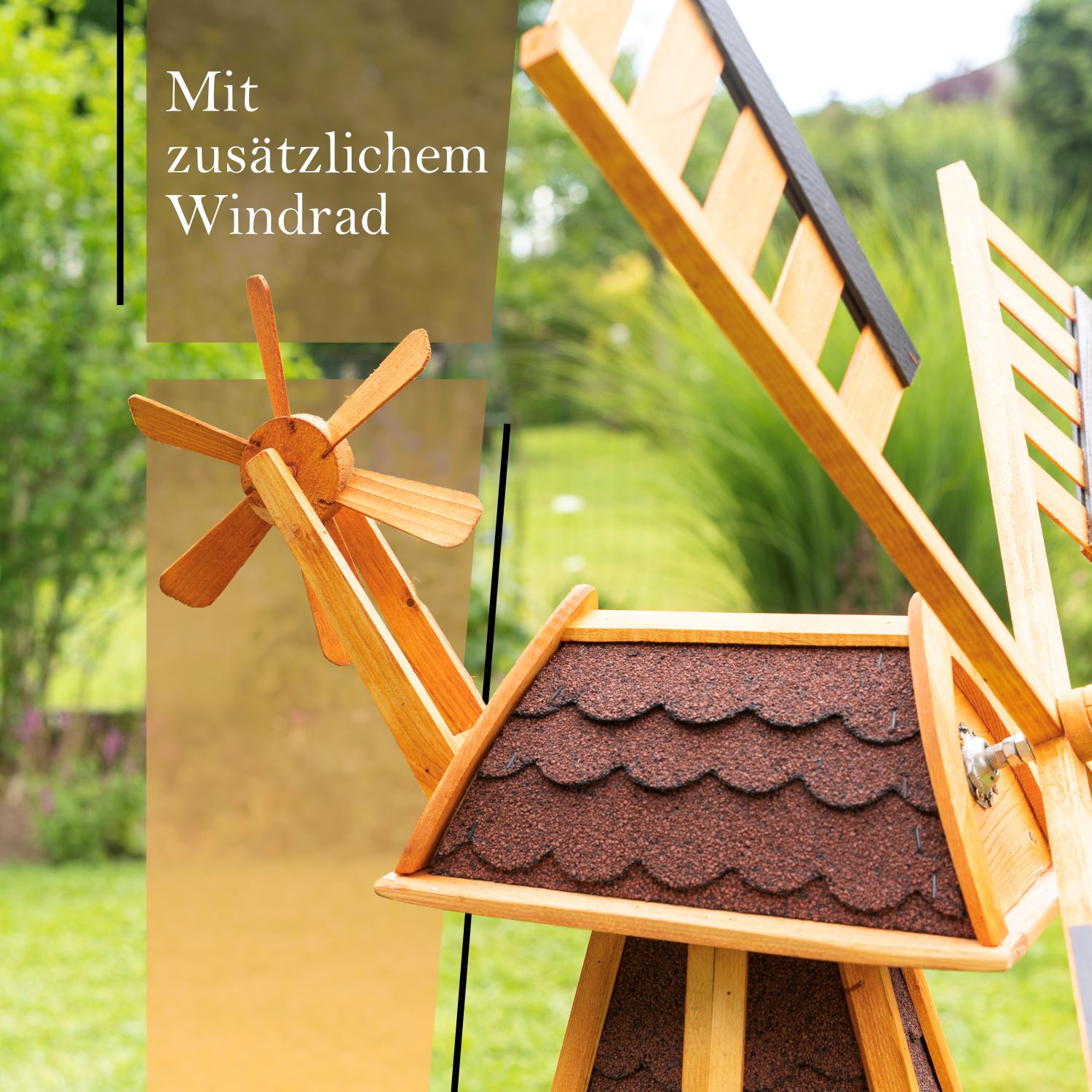 Große Windmühlen wahlweise mit Solarbeleuchtung – Höhe 1,30 oder 1,45 Meter - Ansicht 8
