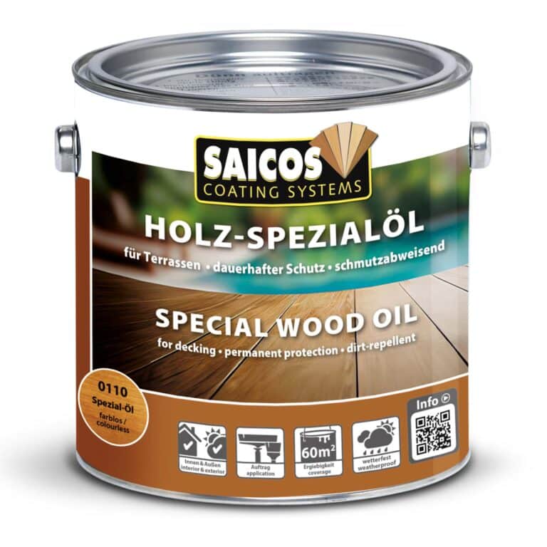 Saicos Holz-Spezialöl 750ml Holzschutz für den Innen- und Außenbereich 0110 Farblos