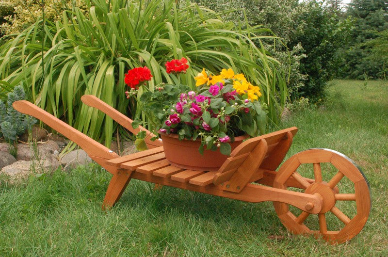 XXL Schubkarre, HolzSchubkarre, Pflanzkarre, Holz, 1,25 m lang, Garten, massiv